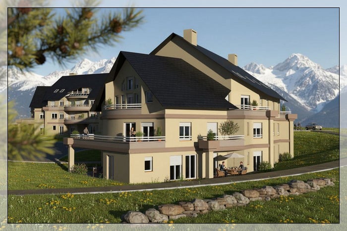 Perspective 3D d'un petit collectif vue 2